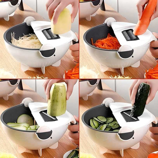 9 in 1 Vegetable Cutter with Drain Basket