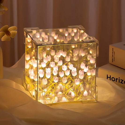 DIY Tulip Lamp Cube 2‑in‑1 mirror + lamp
