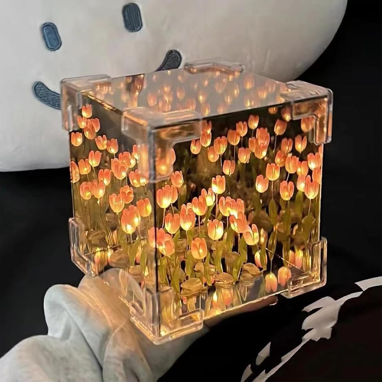 DIY Tulip Lamp Cube 2‑in‑1 mirror + lamp